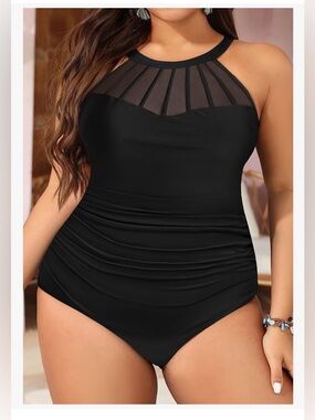 ☀️Get Ready for SUMMER☀️ Elegant Black Women's One-Piece Swimsuit sz 20W